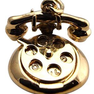 14 Karat Yellow Gold Articulating "Hello - I Love You" Rotary Phone Charm #23927